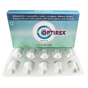 Astaxantin 2 mg Zeaxanthin 2 mg Lutein 20 mg Lycopene 10,000 mcg Billberry extract 100 mg Vitamin A 2000 iu Vitamin C 40 mg Vitamin E 10 mg Vitamin D3 400 iu Vitamin B12 1 mcg Folic Acid 400 mcg