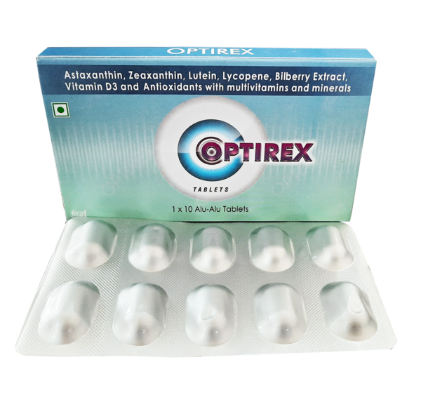 Astaxantin 2 mg Zeaxanthin 2 mg Lutein 20 mg Lycopene 10,000 mcg Billberry extract 100 mg Vitamin A 2000 iu Vitamin C 40 mg Vitamin E 10 mg Vitamin D3 400 iu Vitamin B12 1 mcg Folic Acid 400 mcg