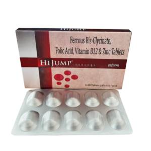 Ferrous Bis-Glycinate 60 mg, Zinc 22.5 mg, Folic acid 1 mg, Vitamin C 75 mg, Vitamin B12 15 mcg